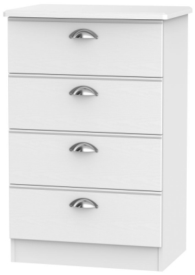 Product photograph of Victoria White 4 Drawer Midi Chest from Choice Furniture Superstore