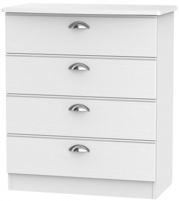 Product photograph of Victoria White 4 Drawer Chest from Choice Furniture Superstore