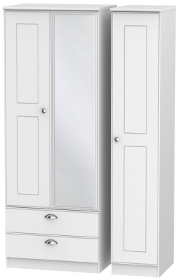 Product photograph of Victoria 3 Door 2 Left Drawer Tall Combi Wardrobe from Choice Furniture Superstore