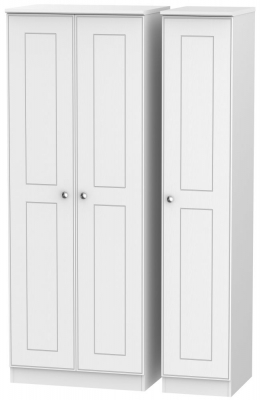 Product photograph of Victoria White 3 Door Tall Triple Wardrobe from Choice Furniture Superstore