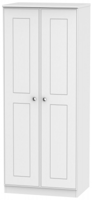 Product photograph of Victoria White 2 Door Plain Wardrobe from Choice Furniture Superstore