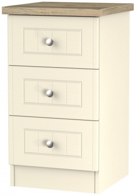 Product photograph of Vienna Cream 3 Drawer Beside Cabinet from Choice Furniture Superstore