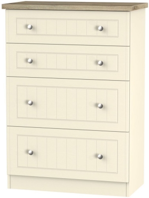 Product photograph of Vienna Cream Ash 4 Drawer Deep Chest from Choice Furniture Superstore