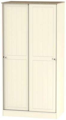 Product photograph of Vienna Cream 2 Door Sliding Wardrobe from Choice Furniture Superstore