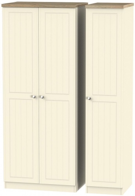 Product photograph of Vienna Cream 3 Door Triple Wardrobe from Choice Furniture Superstore