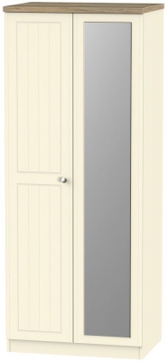 Product photograph of Vienna Cream 2 Door Wardrobe - 1 Mirror from Choice Furniture Superstore