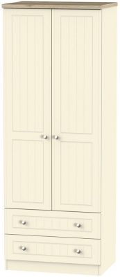 Product photograph of Vienna Cream 2 Door 2 Drawer Tall Wardrobe from Choice Furniture Superstore