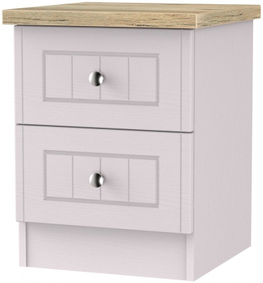 Product photograph of Vienna Cashmere 2 Drawer Bedside Cabinet from Choice Furniture Superstore