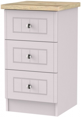 Product photograph of Vienna Cashmere 3 Drawer Beside Cabinet from Choice Furniture Superstore