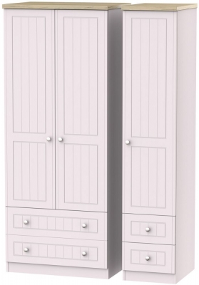 Product photograph of Vienna Cashmere 3 Door Triple Wardrobe - 4 Drawers from Choice Furniture Superstore