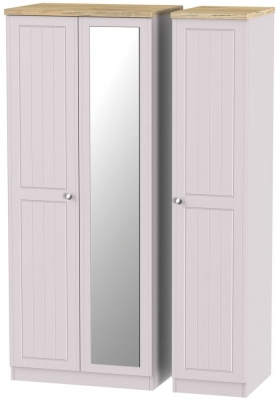 Product photograph of Vienna Kaschmir Ash 3 Door Mirror Wardrobe from Choice Furniture Superstore