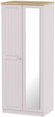 Product photograph of Vienna Cashmere 2 Door Wardrobe - 1 Mirror from Choice Furniture Superstore