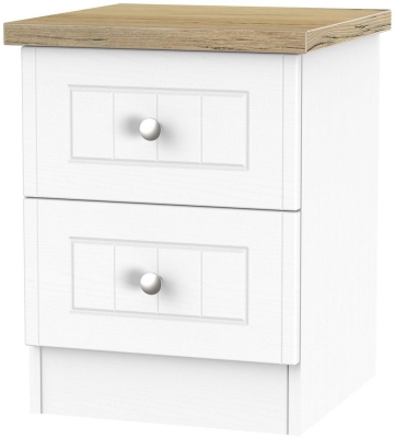 Product photograph of Vienna Porcelain 2 Drawer Bedside Cabinet from Choice Furniture Superstore
