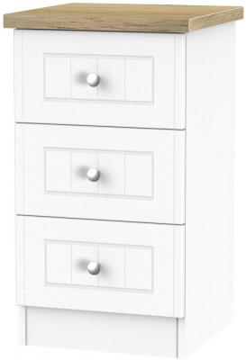 Product photograph of Vienna Porcelain 3 Drawer Beside Cabinet from Choice Furniture Superstore