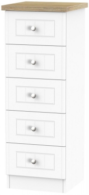 Product photograph of Vienna Porcelain 5 Drawer Narrow Chest from Choice Furniture Superstore