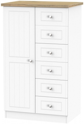 Product photograph of Vienna Porcelain 1 Door Midi Wardrobe from Choice Furniture Superstore