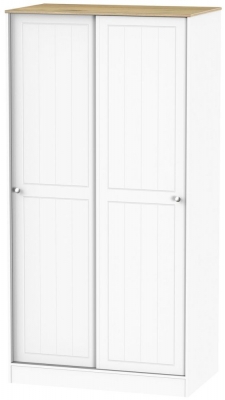 Product photograph of Vienna Porcelain 2 Door Sliding Wardrobe from Choice Furniture Superstore