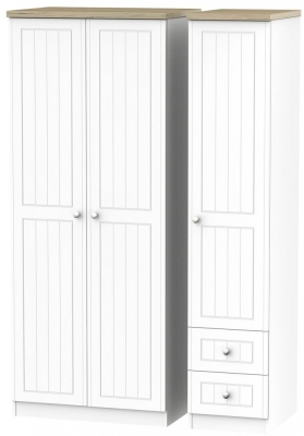 Product photograph of Vienna Porcelain 3 Door 2 Right Drawer Wardrobe from Choice Furniture Superstore