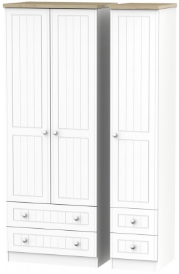 Product photograph of Vienna Porcelain 3 Door Tall Triple Wardrobe - 4 Drawers from Choice Furniture Superstore