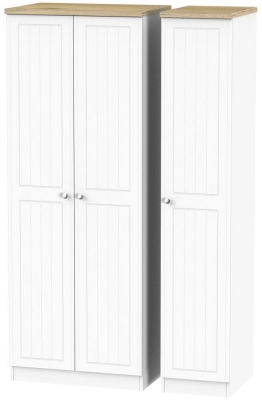 Product photograph of Vienna Porcelain 3 Door Tall Triple Wardrobe from Choice Furniture Superstore