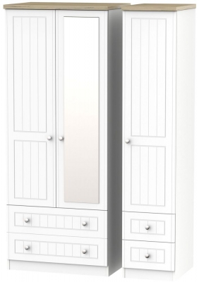 Product photograph of Vienna Porcelain 3 Door 4 Drawer Combi Wardrobe from Choice Furniture Superstore