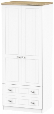 Product photograph of Vienna Porcelain 2 Door 2 Drawer Double Wardrobe from Choice Furniture Superstore