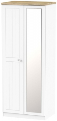 Product photograph of Vienna Porcelain 2 Door Wardrobe - 1 Mirror from Choice Furniture Superstore