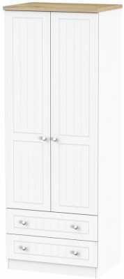 Product photograph of Vienna Porcelain 2 Door 2 Drawer Tall Wardrobe from Choice Furniture Superstore