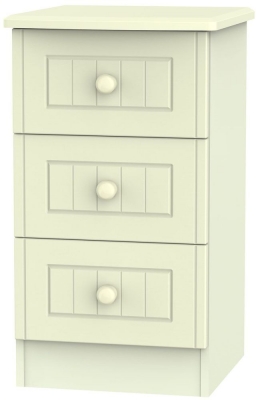 Product photograph of Warwick Cream 3 Drawer Beside Cabinet from Choice Furniture Superstore