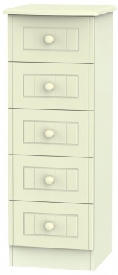 Product photograph of Warwick Cream 5 Drawer Narrow Chest from Choice Furniture Superstore