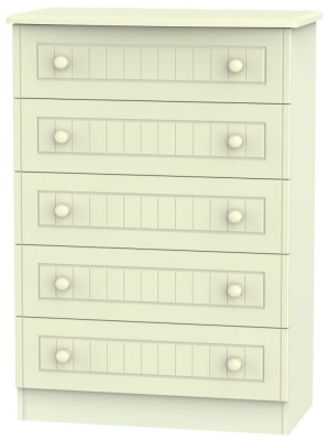Product photograph of Warwick Cream 5 Drawer Chest from Choice Furniture Superstore