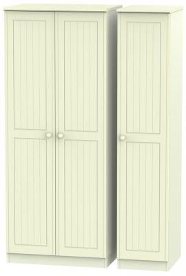 Product photograph of Warwick Cream 3 Door Triple Wardrobe from Choice Furniture Superstore