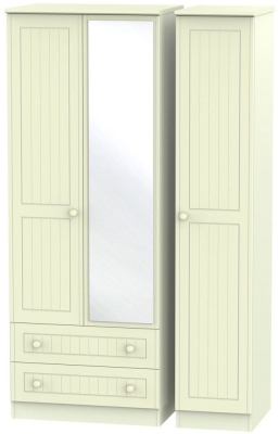 Product photograph of Warwick 3 Door 2 Right Drawer Tall Mirror Triple Wardrobe from Choice Furniture Superstore