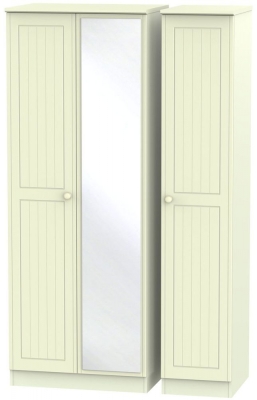 Product photograph of Warwick Cream 3 Door Tall Triple Wardrobe - 1 Mirror from Choice Furniture Superstore