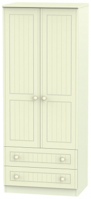 Product photograph of Warwick Cream 2 Door 2 Drawer Double Wardrobe from Choice Furniture Superstore