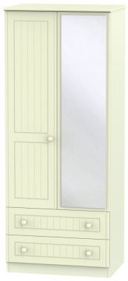 Product photograph of Warwick Cream 2 Door Mirror Wardrobe - 1 Mirror from Choice Furniture Superstore