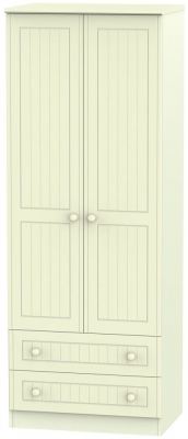 Product photograph of Warwick Cream 2 Door 2 Drawer Tall Wardrobe from Choice Furniture Superstore