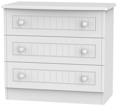 Product photograph of Warwick White 3 Drawer Small Chest from Choice Furniture Superstore
