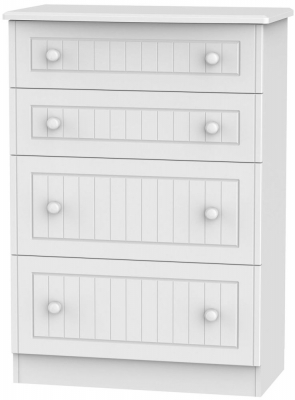 Product photograph of Warwick White 4 Drawer Deep Chest from Choice Furniture Superstore