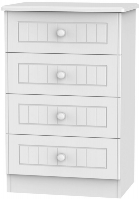 Product photograph of Warwick White 4 Drawer Midi Chest from Choice Furniture Superstore