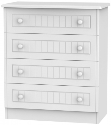 Product photograph of Warwick White 4 Drawer Chest from Choice Furniture Superstore