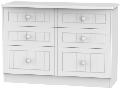 Product photograph of Warwick White 6 Drawer Midi Chest from Choice Furniture Superstore