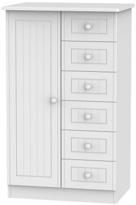 Product photograph of Warwick White 1 Door Midi Wardrobe from Choice Furniture Superstore