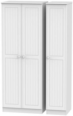 Product photograph of Warwick White 3 Door Tall Plain Wardrobe from Choice Furniture Superstore