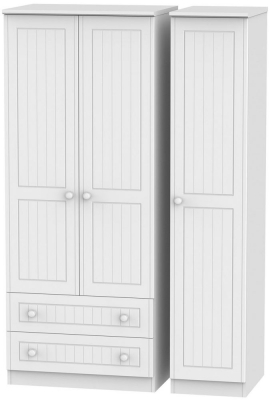 Product photograph of Warwick White 3 Door 2 Left Drawer Wardrobe from Choice Furniture Superstore