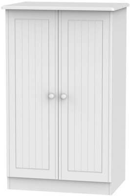 Product photograph of Warwick White 2 Door Plain Midi Wardrobe from Choice Furniture Superstore