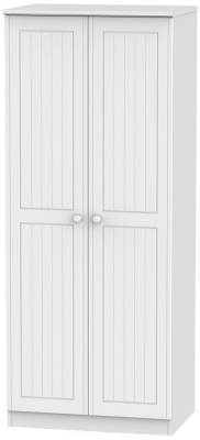 Product photograph of Warwick White 2 Door Plain Wardrobe from Choice Furniture Superstore