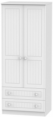 Product photograph of Warwick White 2 Door 2 Drawer Double Wardrobe from Choice Furniture Superstore