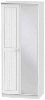 Product photograph of Warwick White 2 Door Wardrobe - 1 Mirror from Choice Furniture Superstore