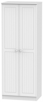 Product photograph of Warwick White 2 Door Plain Tall Wardrobe from Choice Furniture Superstore